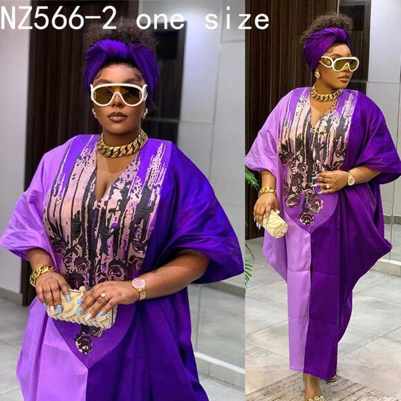 Ladies free- Agbada Dress three colors to choose from- one size fits most, made - Picture 2 of 8